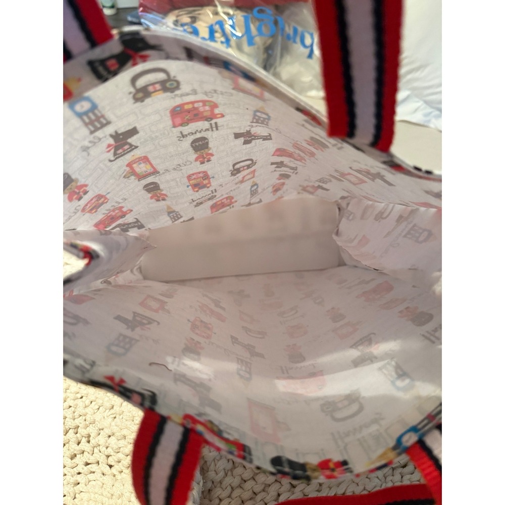 Like New Harrods City Bear London Landmarks Shopper Bag Small Tote - Picture 4 of 6
